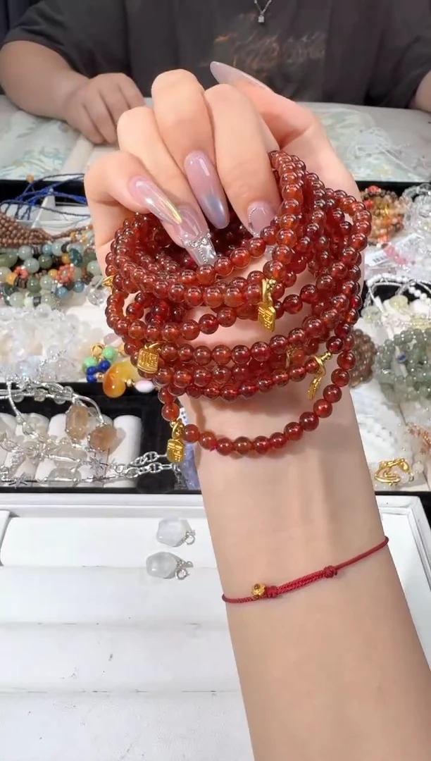 水晶手链未镶嵌E005石榴石提溜款