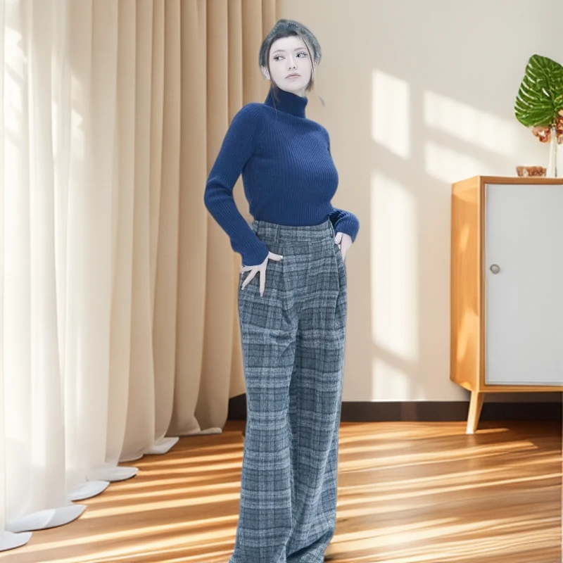 裤子直筒百搭欧若新中式宫廷风欧若智性风傣族风格针织