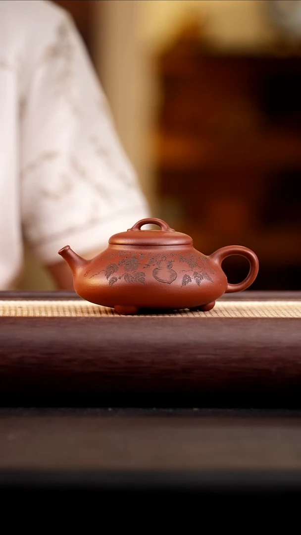 茶壶紫砂大红泥福禄瓢
