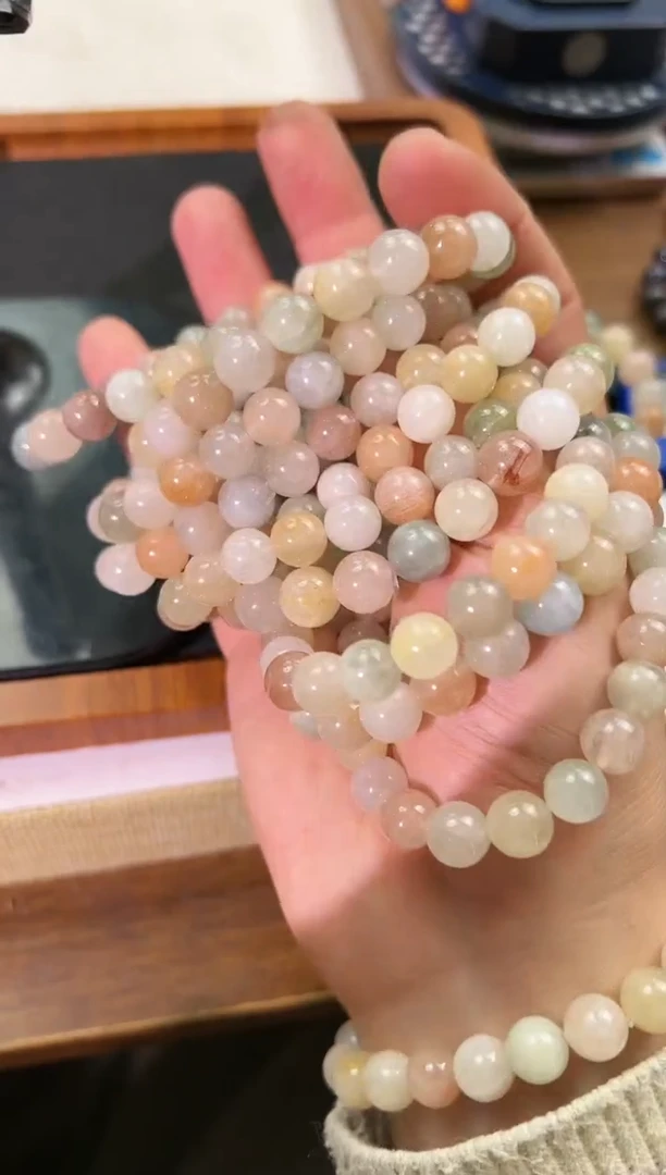 【闪购商品】发晶手串未镶嵌9+mm莫兰迪彩兔毛（多样性发其一）