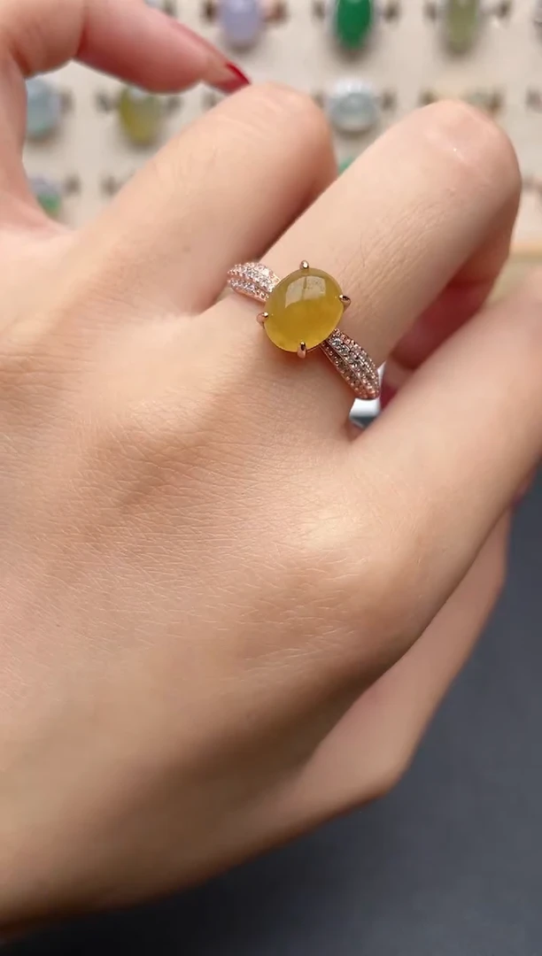 【闪购商品】翡翠戒指银S925镶嵌一物一证一礼盒