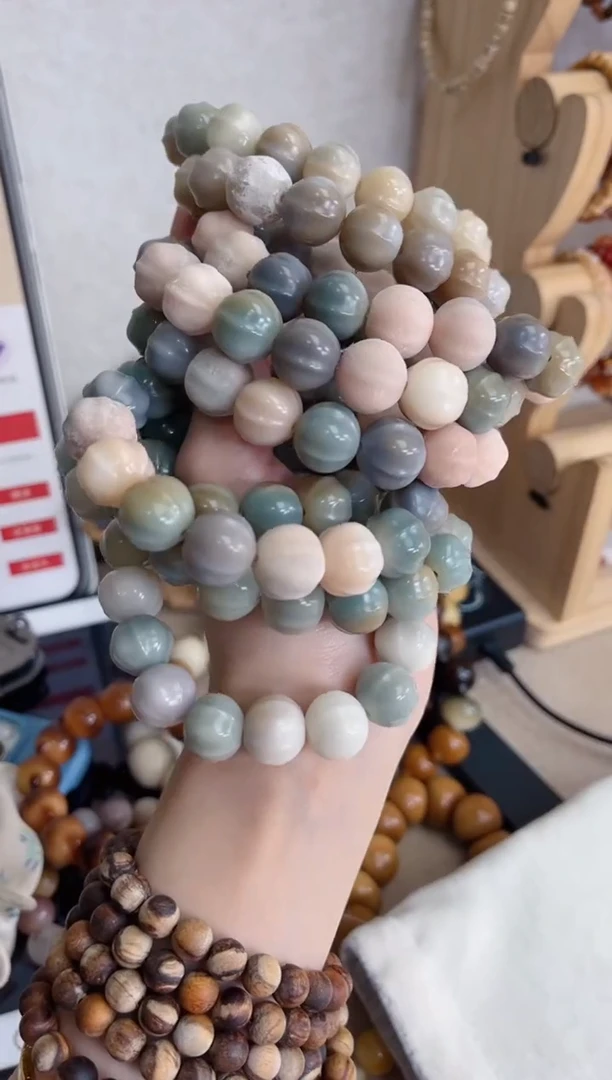 菩提根/象牙果手串m877玉化鲨鱼背13瑕疵不补随机