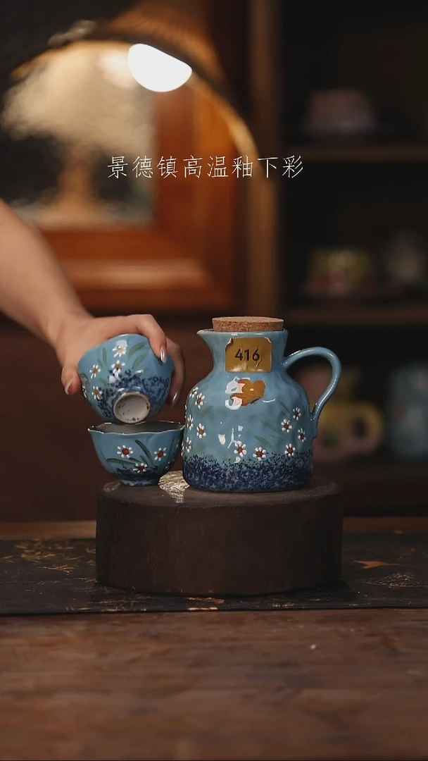 陶瓷景德镇高温釉下手绘陶瓷416