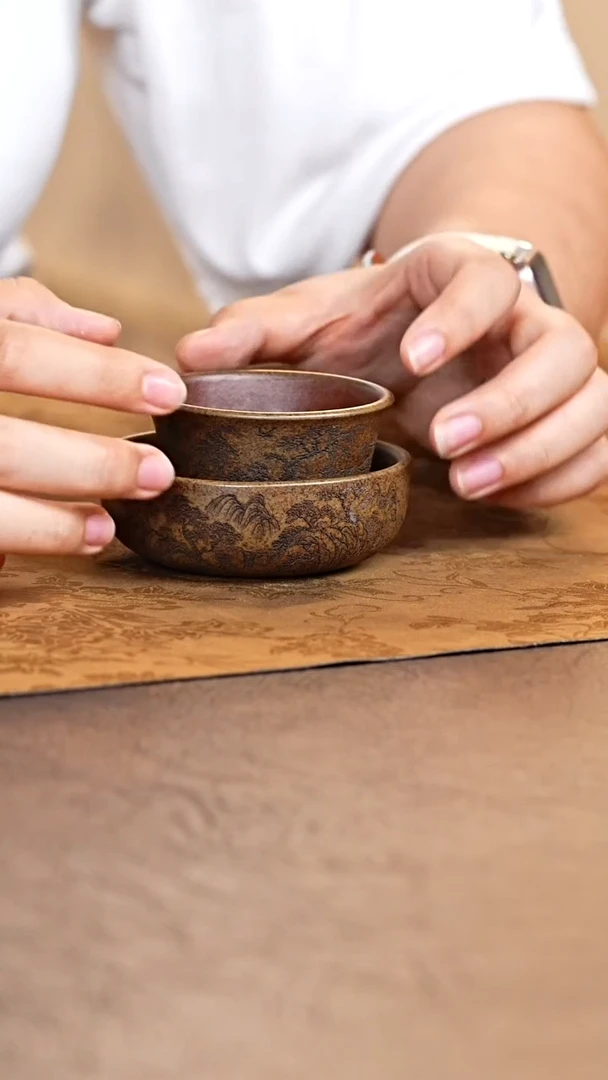 茶杯紫砂宜兴原矿紫砂过滤2件套