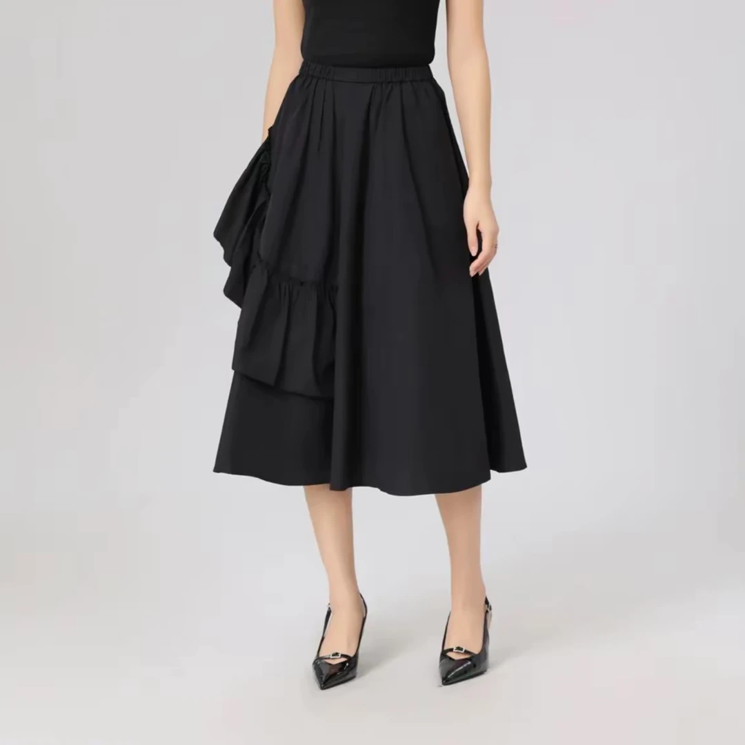 AMASS/阿玛施夏季新款时尚松紧腰设计感造型风半身裙女520020