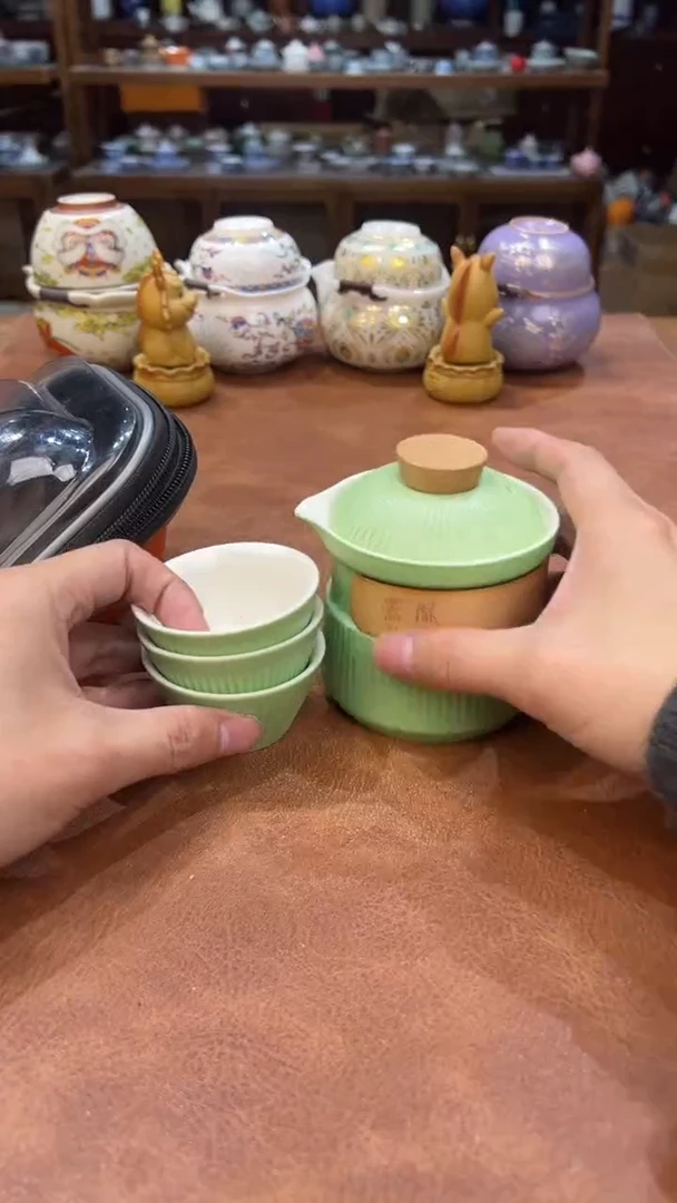 真的很便宜会开片的旅行茶具