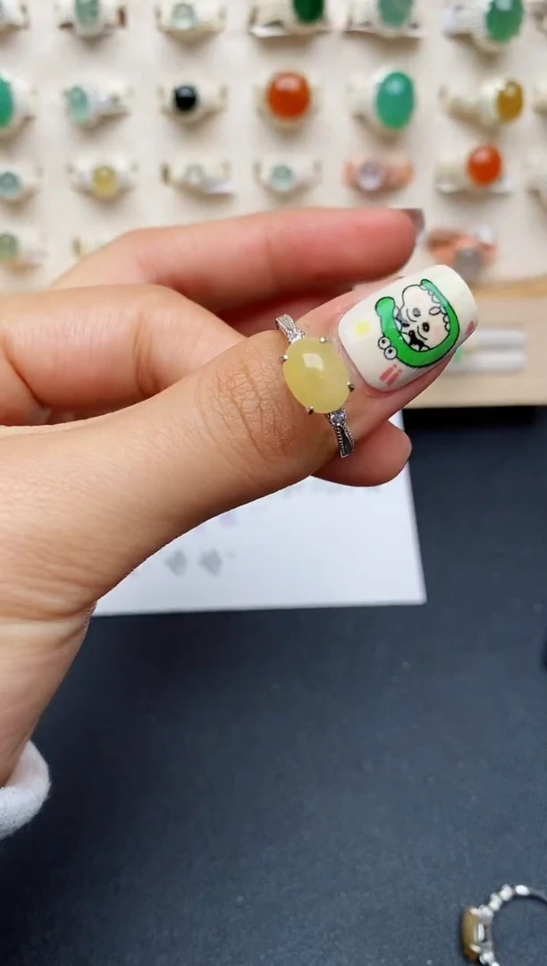 【闪购商品】翡翠戒指银S925镶嵌缅甸翡翠