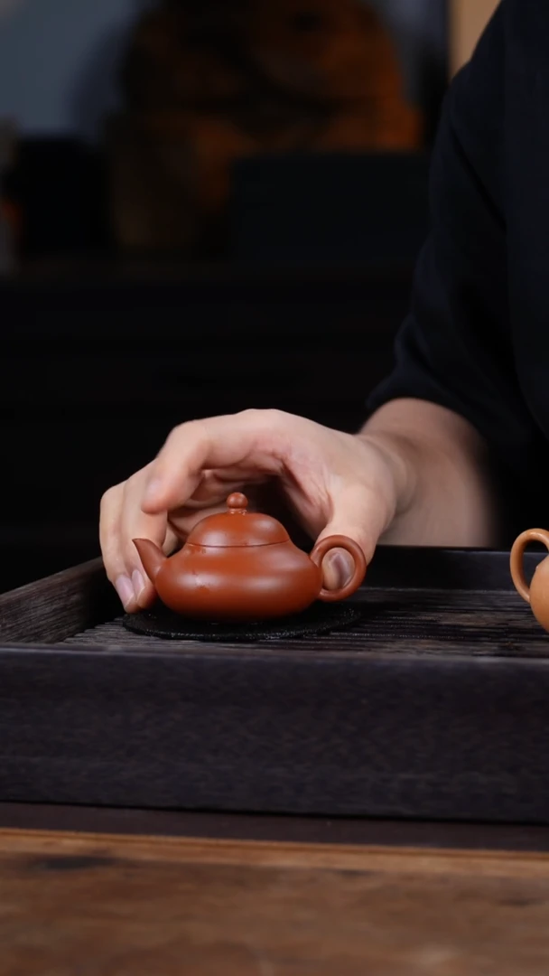 茶壶紫砂75cc 潮梨 小煤窑朱泥