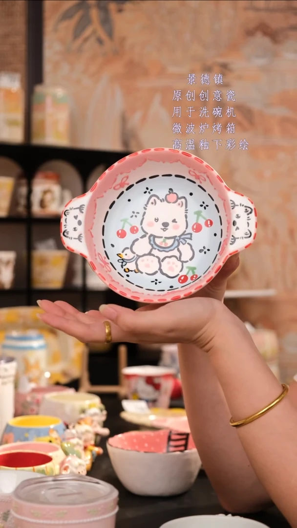 摆件景德镇手工手绘设计师款
