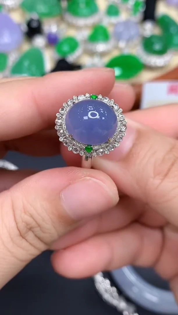 18K金镶嵌戒指翡翠592-中国好珍宝