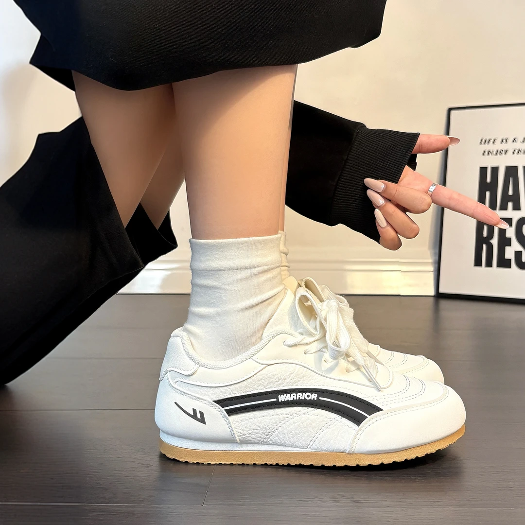 回力白色德训鞋女款2025秋季新款原创复古鞋子轻便软底休闲运动鞋