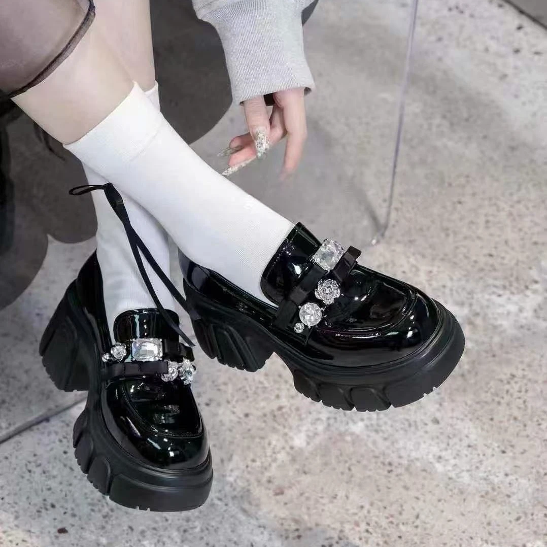 LIAJIGIRL/阿吉女·原创设计百搭超轻乐福鞋英伦风厚底皮鞋#2919-1