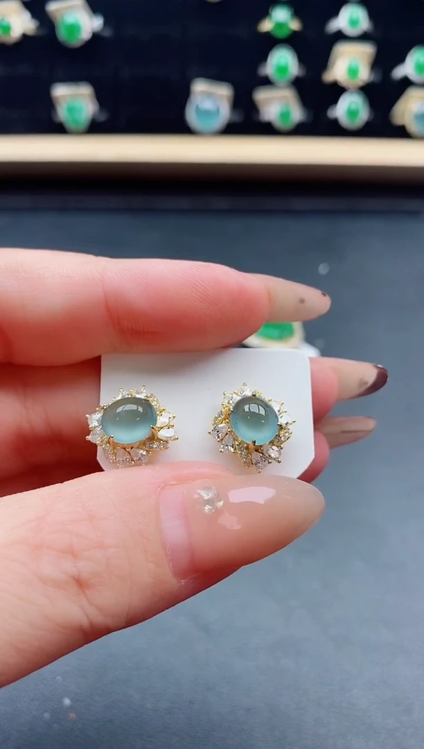 银S925镶嵌戒指翡翠1