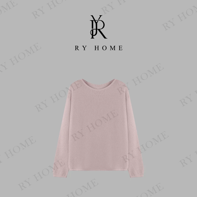 【容雨RYHOME】莱赛尔＋桑蚕丝和纸砂一字领毛衣251M2848