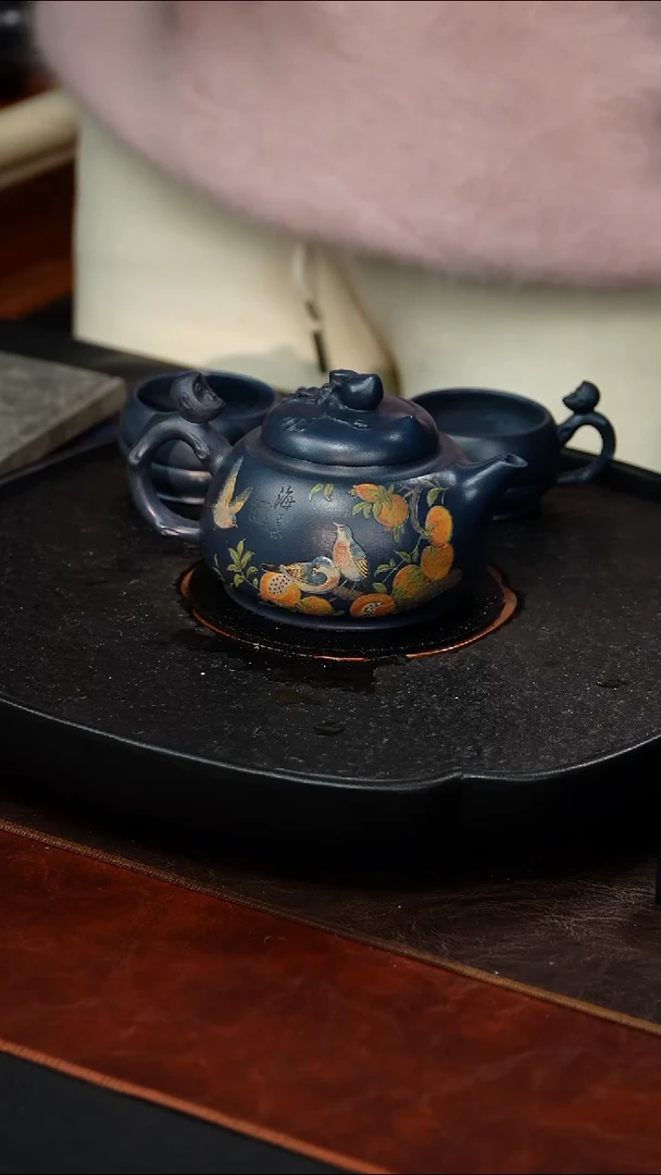 茶壶紫砂赵小俊  套组92 燕尾青 350毫升