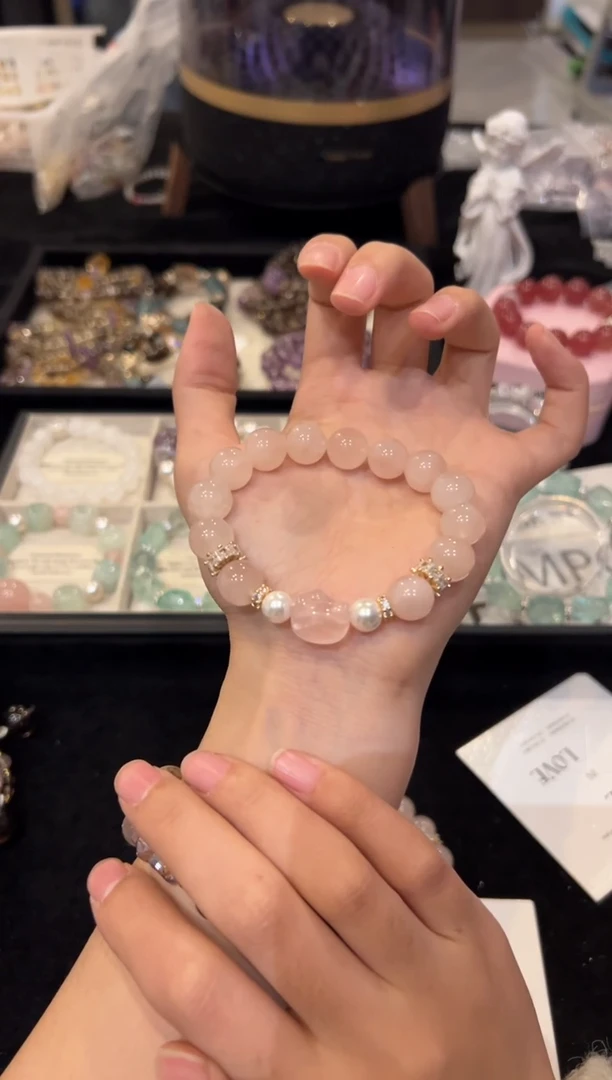 未镶嵌手串水晶西柚粉手串