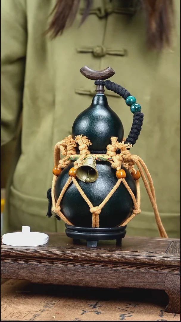 YH043复古网兜款天然酒葫芦（一物一拍）