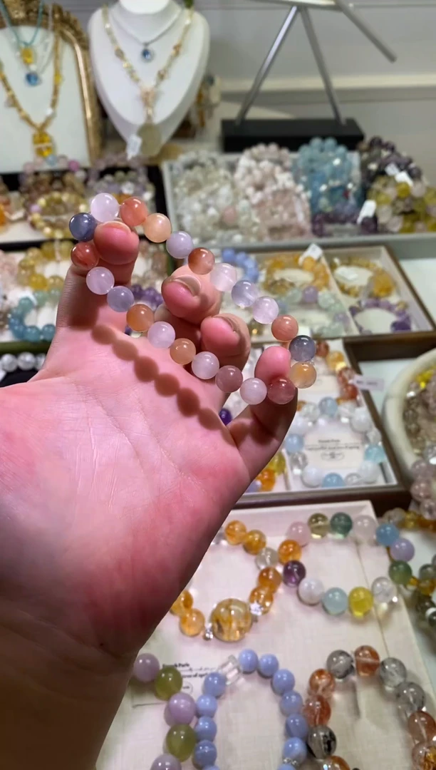 未镶嵌手串水晶彩兔毛