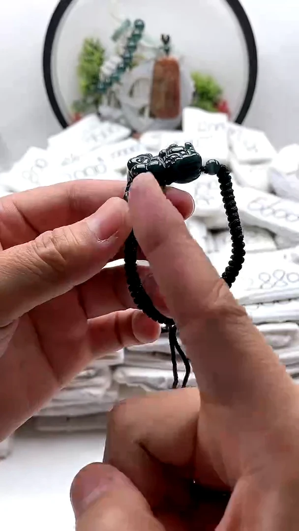 翡翠未镶嵌颈饰貔貅手绳2