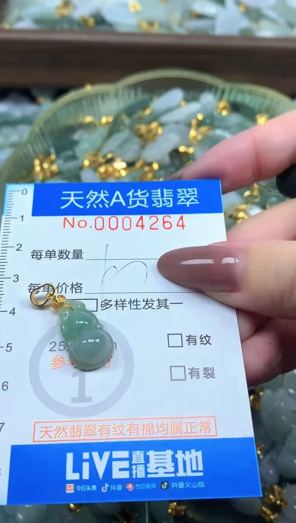 颈饰未镶嵌翡翠净货挂件-4264