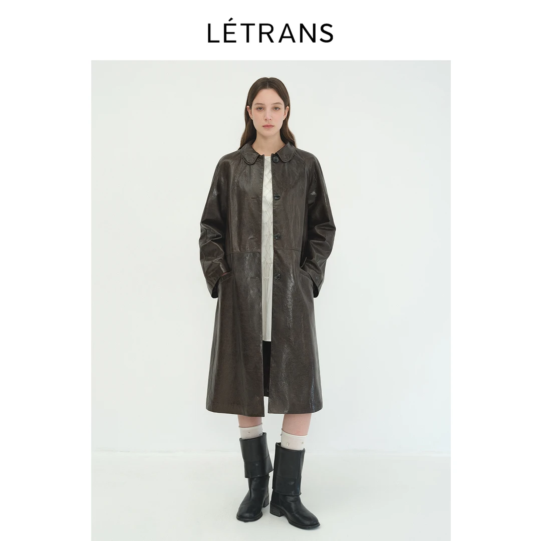 【元一Letrans】古典哲学极光绵羊皮真皮风衣皮衣外套