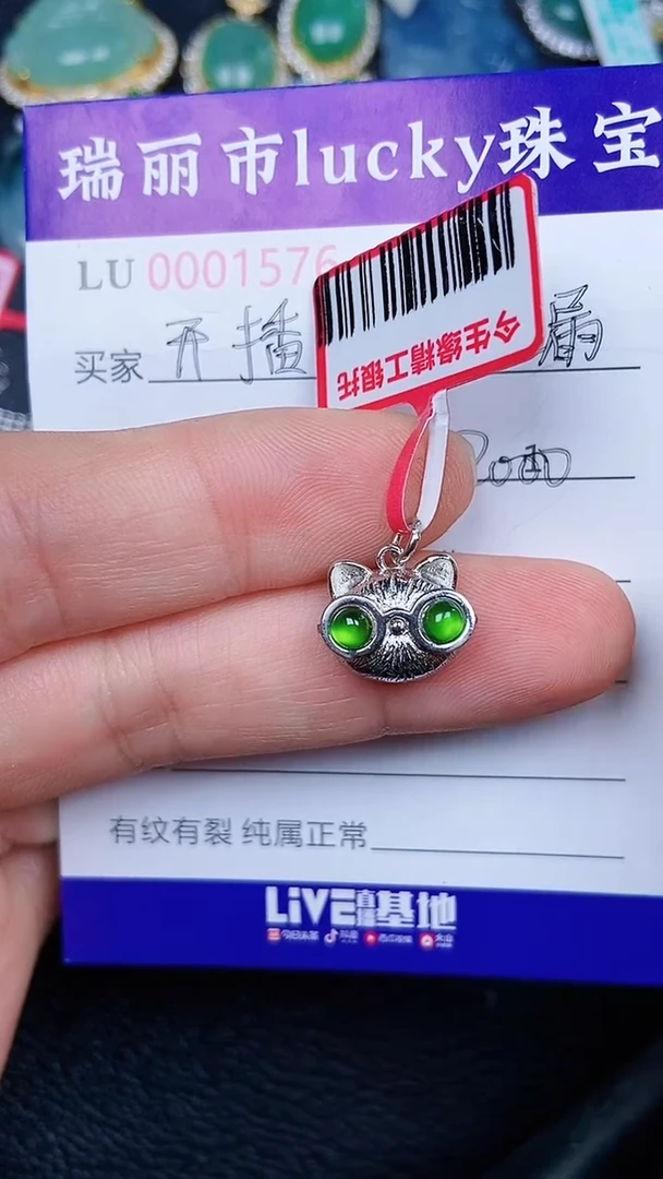 颈饰银S925镶嵌翡翠576