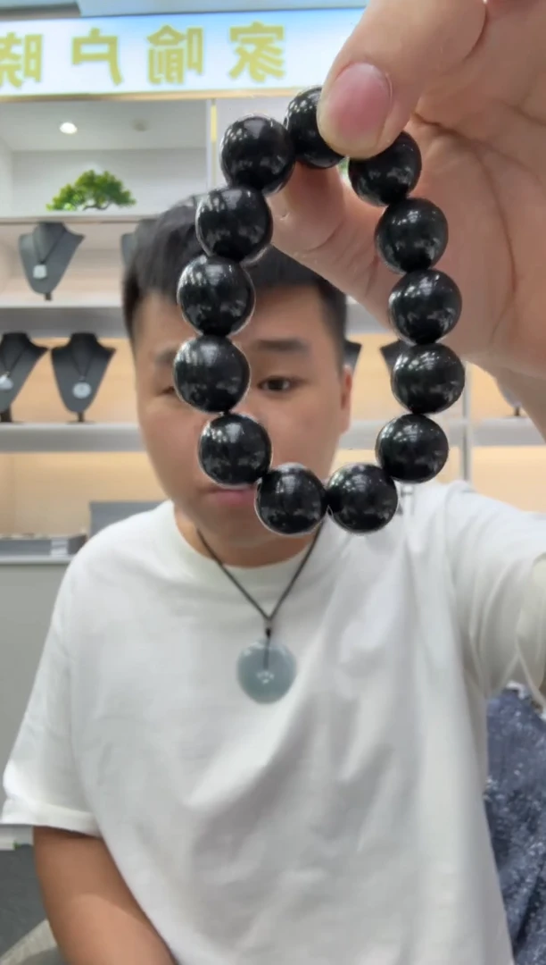 颈饰未镶嵌翡翠 A货翡翠乌鸡圆珠手串 多样性一件