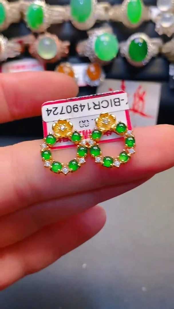银S925镶嵌戒指翡翠天然