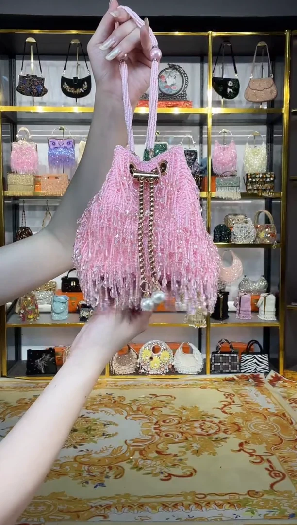 织物珠韵恒泽重工串珠手提包