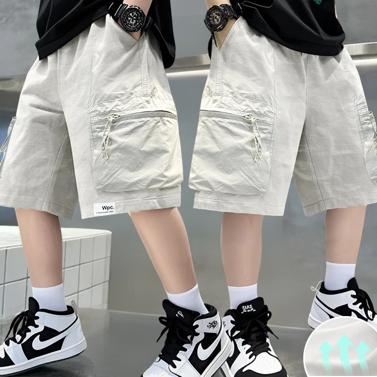 【100%锦纶】童工装短裤夏季薄款宽松休闲五分裤中大童百搭儿童