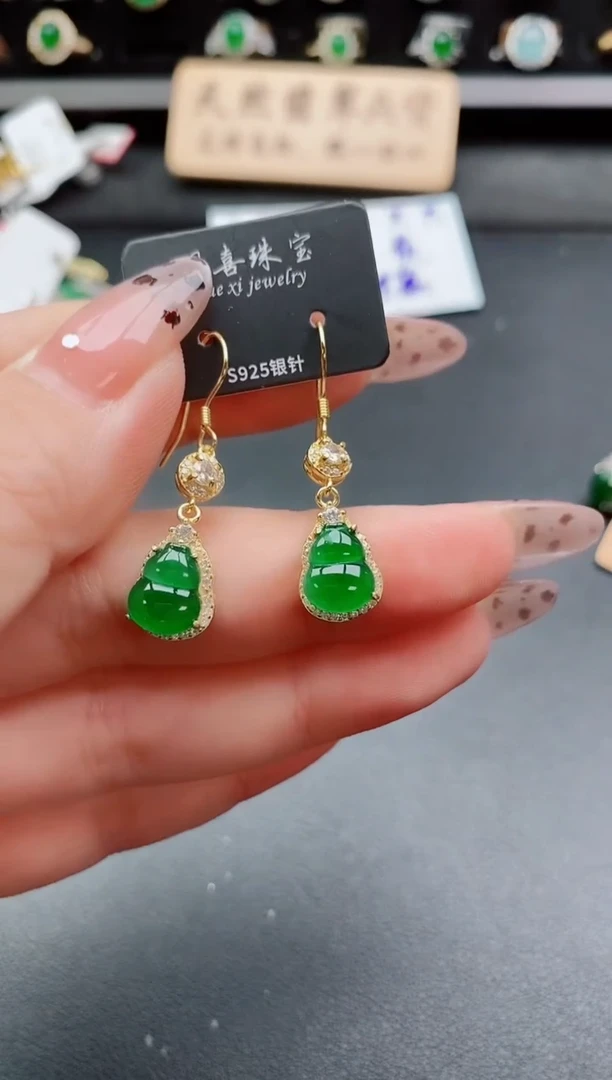 银S925镶嵌戒指翡翠1