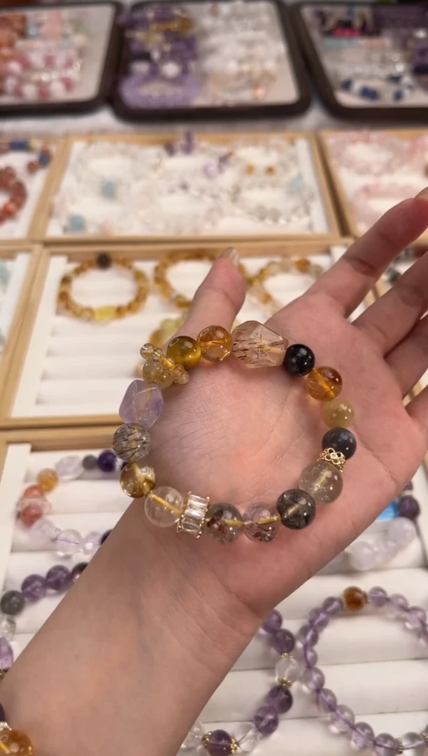 水晶手串合金全脉轮