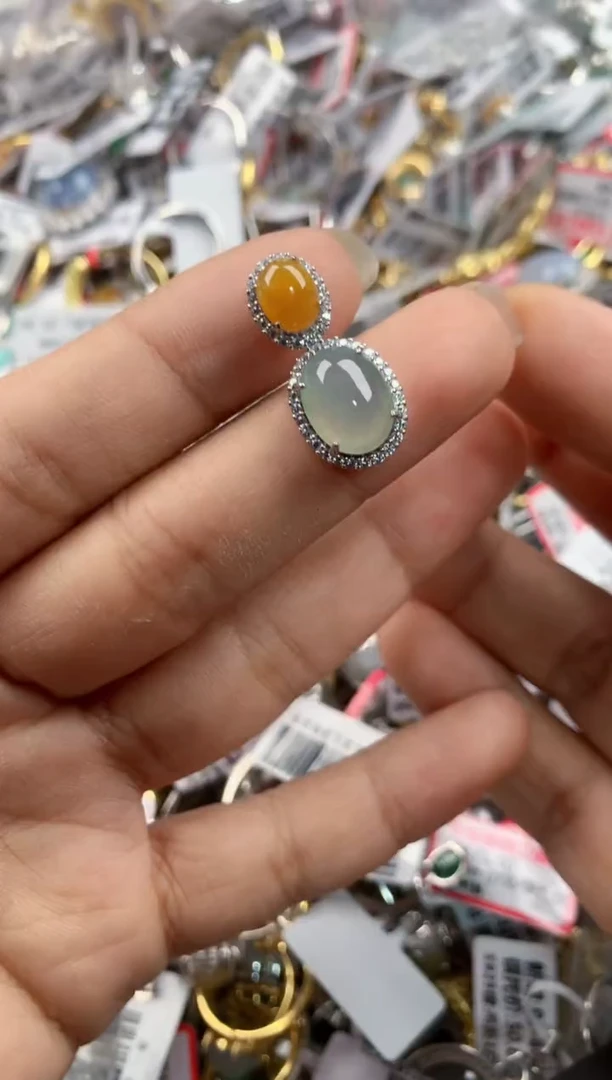 银S925镶嵌戒指翡翠3333----6