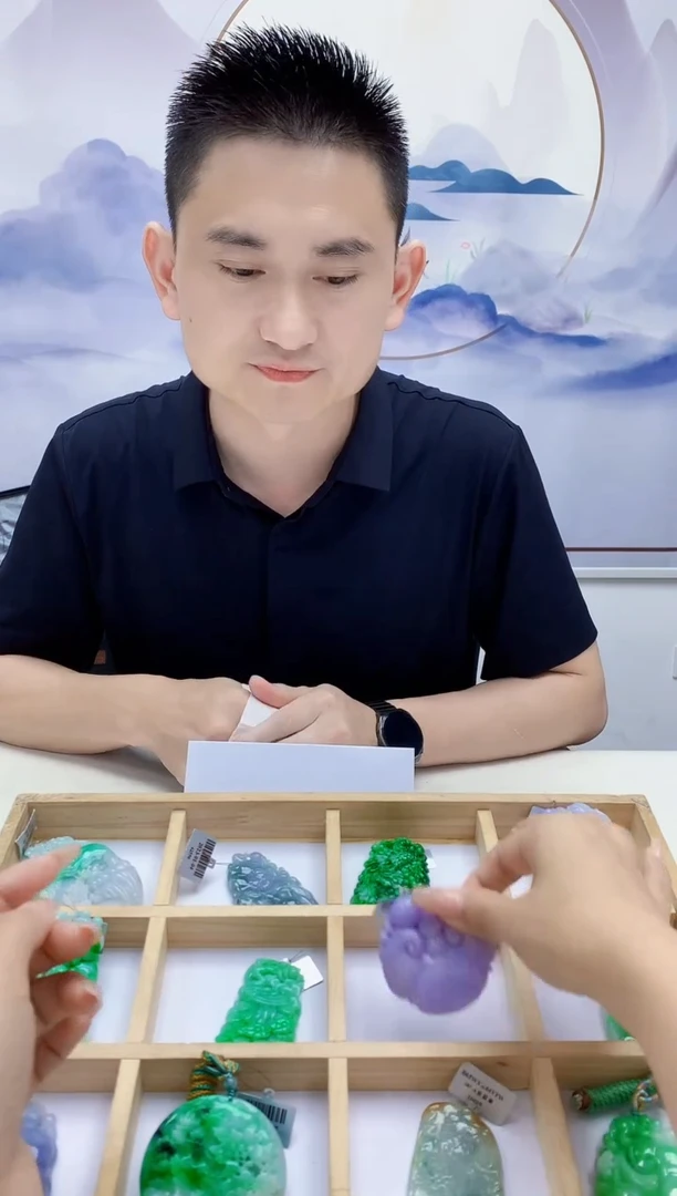 定制翡翠未镶嵌1502xx-毛货挂件31