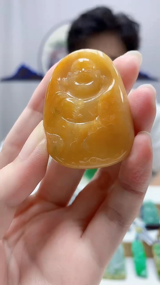 未镶嵌定制翡翠4688zm-毛货挂件佛公40