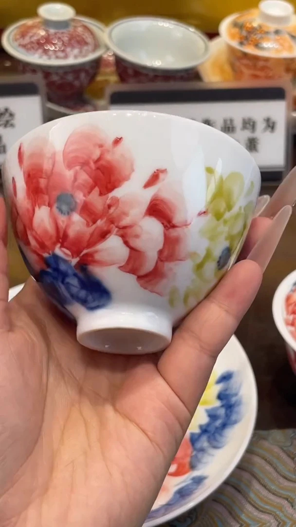 杯子瓷景德镇手工手绘陶瓷