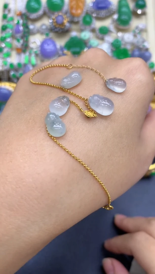 18K金镶嵌手链翡翠274-中国好珍宝