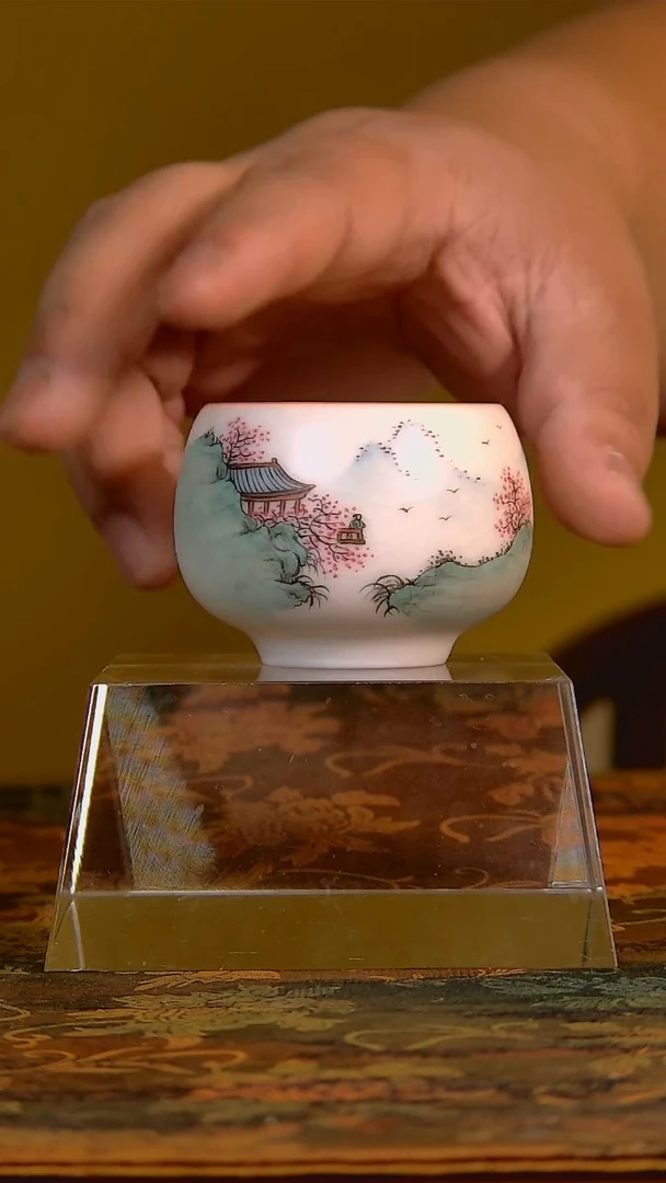 杯手工手绘杯杯很美丽