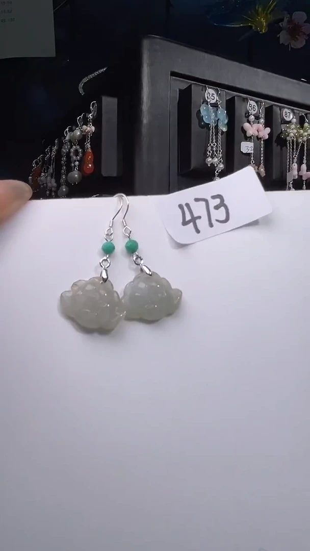 银S925镶嵌耳饰紫晶喜欢拍