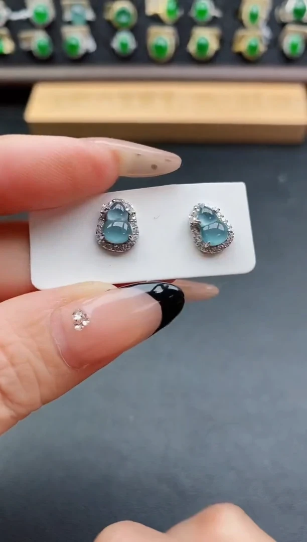 银S925镶嵌戒指翡翠1