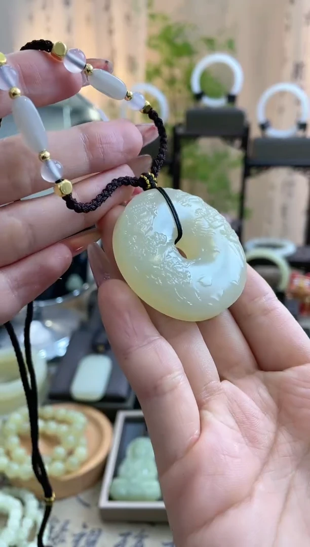 【闪购商品】山水画平安扣带中国结编绳