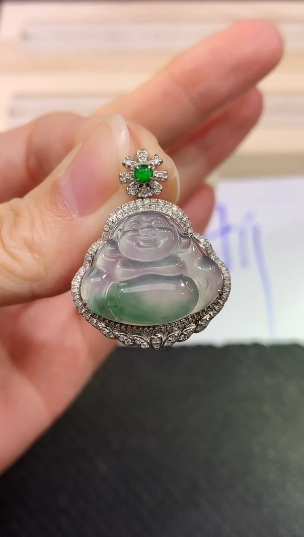 吊坠(不含链)18K金镶嵌翡翠54|8800