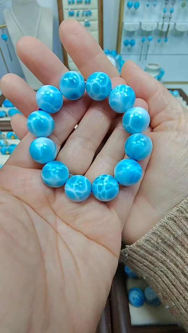未镶嵌针钠钙石（海纹石）手链悠*多样性发一
