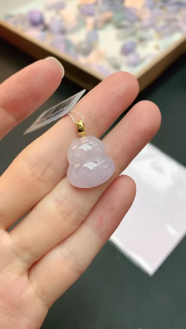 【闪购商品】翡翠颈饰18K金镶嵌赠礼盒证书 小君
