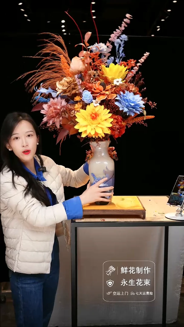 手工艺品琉璃手工花器花束空运包邮送货上门-以图片为准