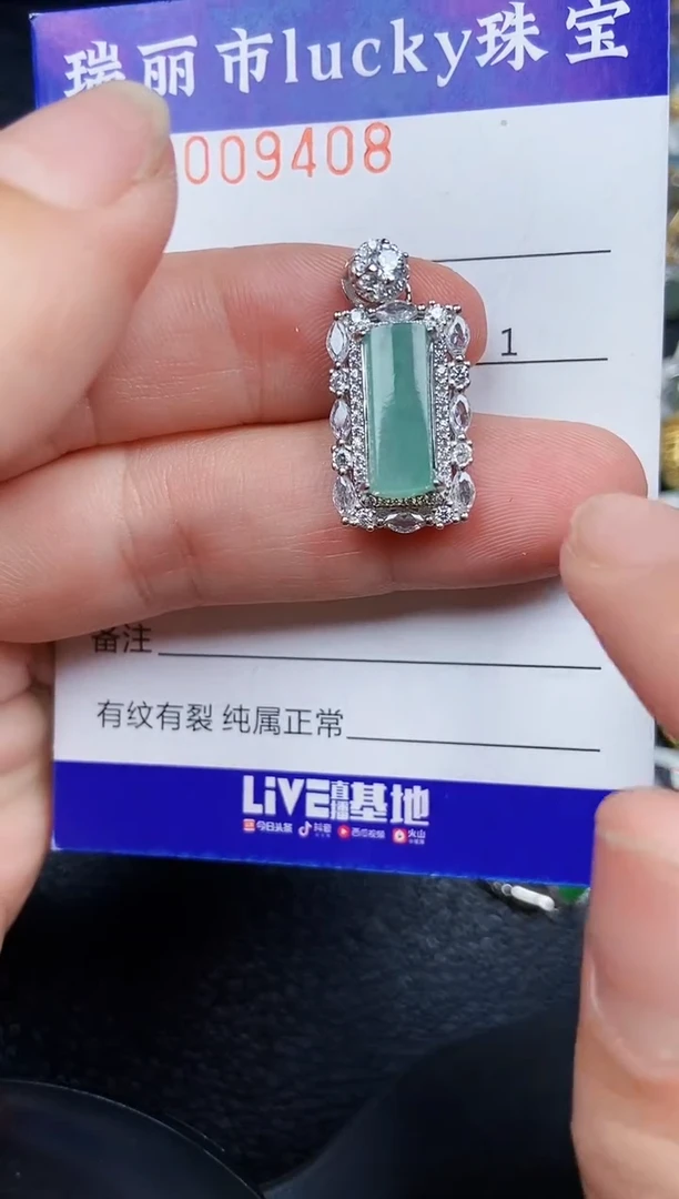 翡翠银S925镶嵌颈饰9408