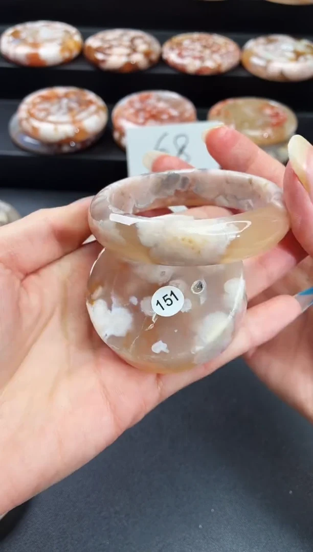 手镯玛瑙/玉髓未镶嵌石英质玉54圈53/54带(赠送镯心)