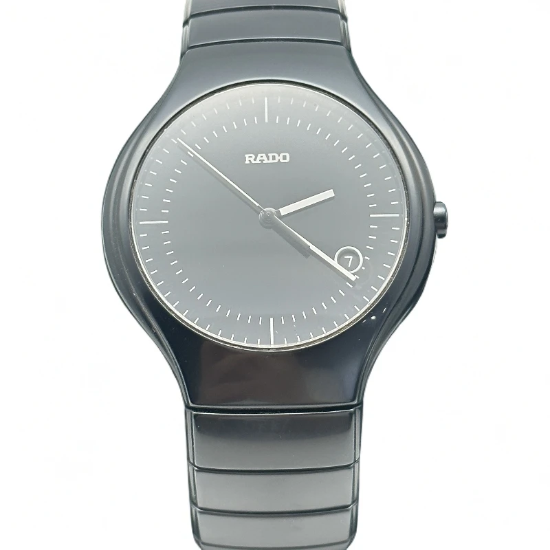 95新 Rado/雷达 真/臻耀/男士石英表黑盘陶瓷/全套/公价8800/40MM