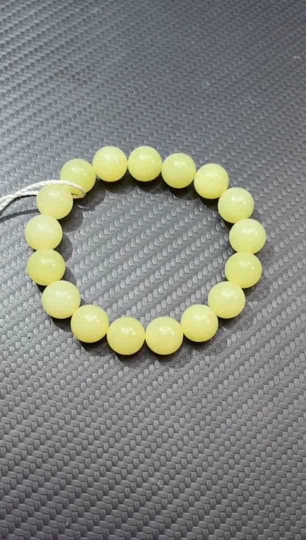 未镶嵌手串和田玉若羌微色差黄口卡12手串确认返200米
