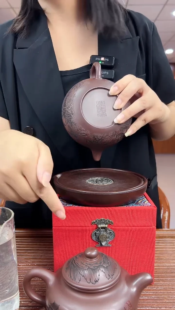 茶壶紫砂黄鹤楼山水大品仿古 家藏 罗圆